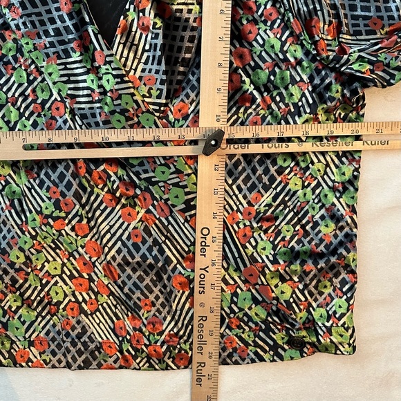 Ett:twa by Anthropologie Velvet Floral Wrap Blazer Blouse Top sz 10 NWT unique - Picture 6 of 8